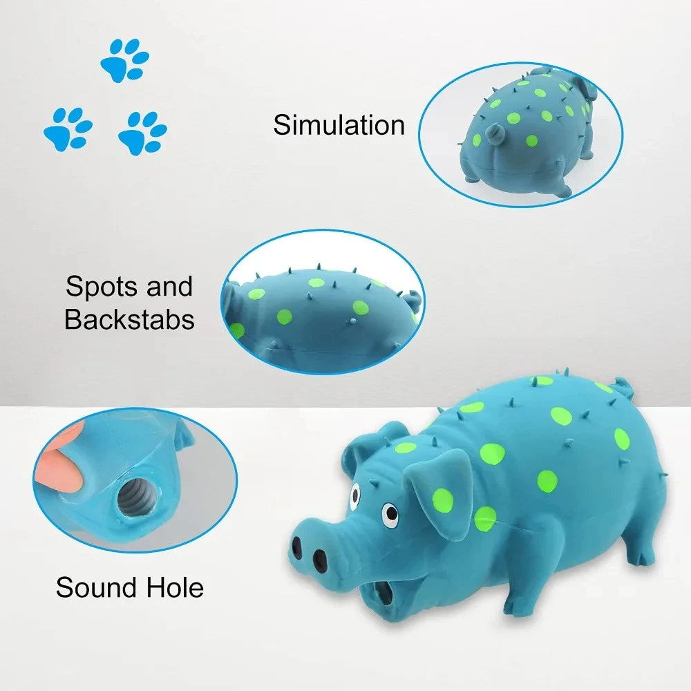 Grunt Pig Squeaky Dog Toy – Durable Latex Chew for Interactive Play