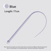 A purple silicone cat teaser toy with a long, flexible tail is shown against a light gray background.