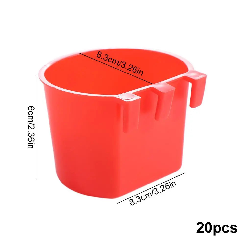Hanging Poultry Feeders for Wire Cages (Set of 20)