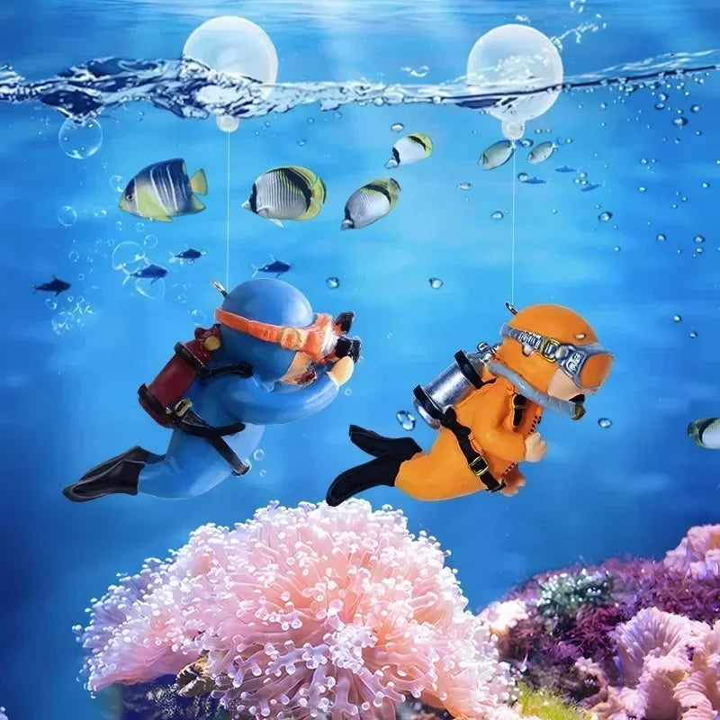 Ornement de Mini-Plongeur Lumineux pour Aquarium