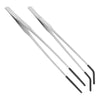 A pair of stainless steel aquarium feeding tweezers shown against a white background.