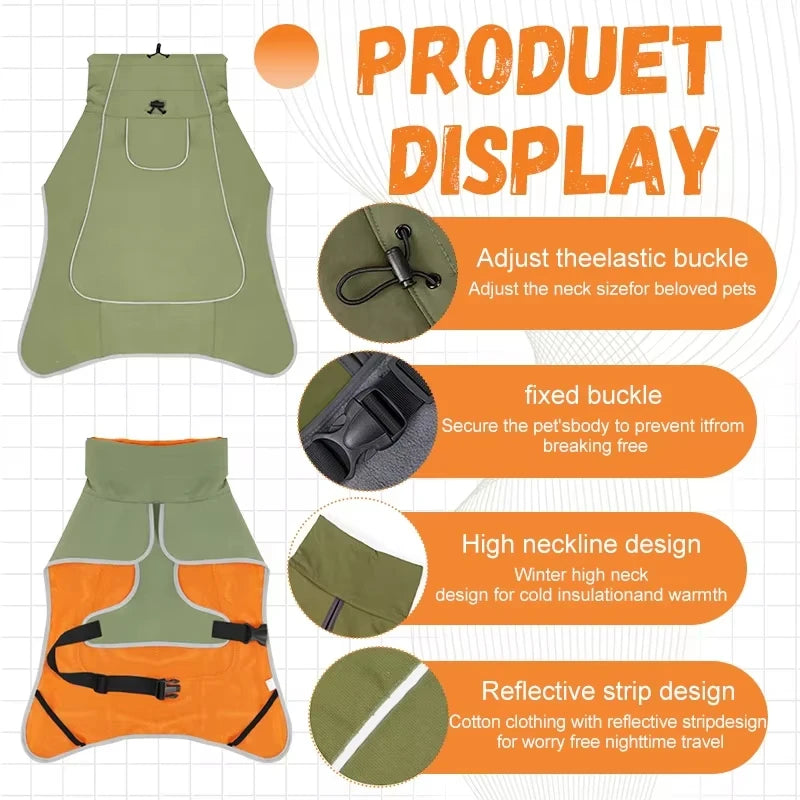 Waterproof Dog Raincoat with Reflective Strip and Adjustable Fit