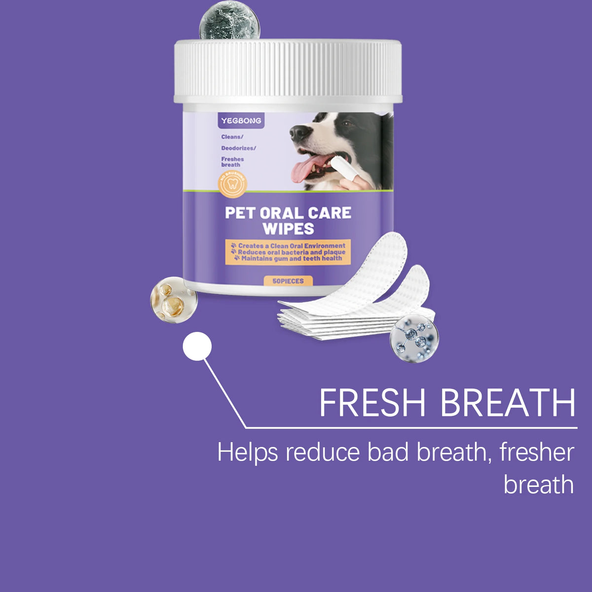 Pet Dental Care Wipes for Dogs and Cats