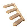 Wall-mounted wooden cat tree and hammock with natural fiber rope bedding