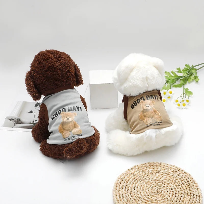 Cute Cartoon Bear Pet T-Shirt for Small and Medium Dogs