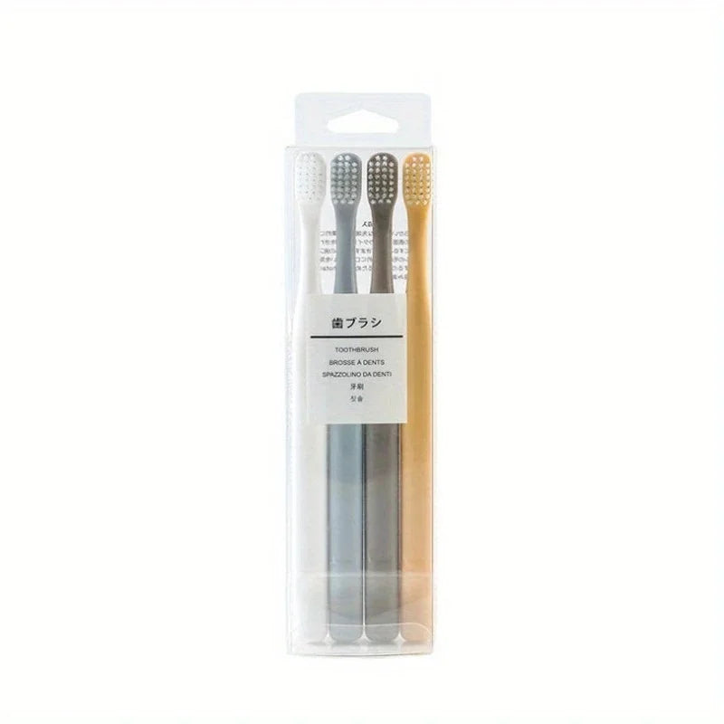 Soft Bristle Travel Toothbrush Set of 4