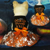 Spooky Pet Princess Costume with Skull Print and Tulle Skirt