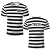 Classic Prisoner Striped T-Shirt for Halloween and Casual Wear