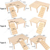 L-Shaped Wooden Hamster Platform with Stairs