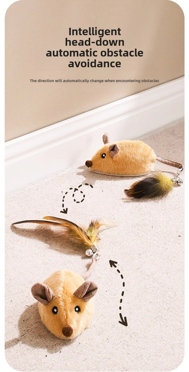 Interactive Motion-Activated Cat Toy Mouse with Squeaky Sounds