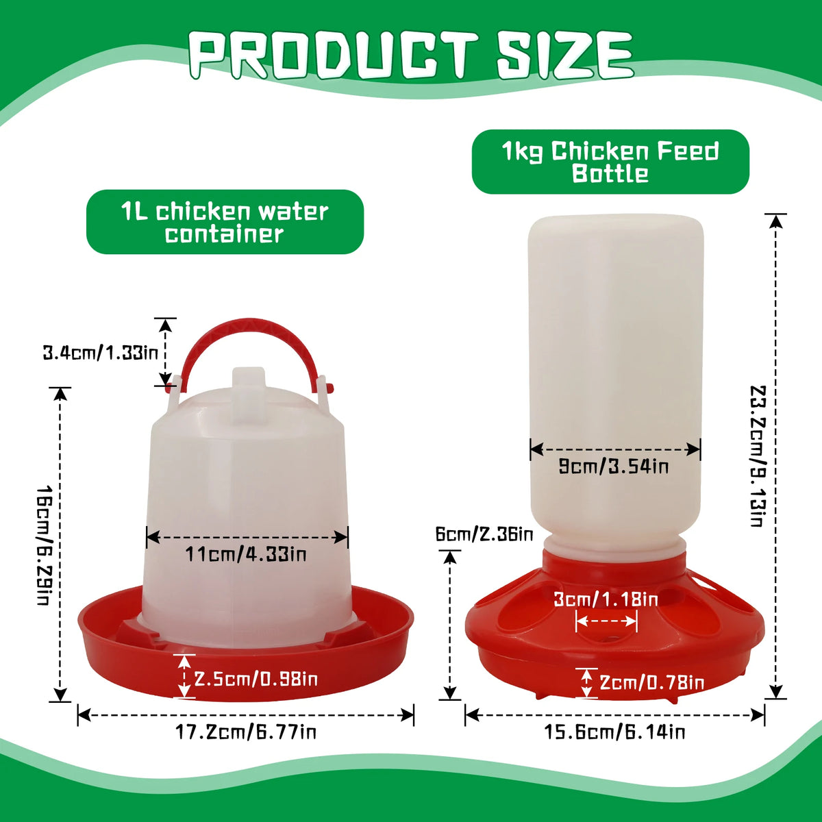 Automatic Poultry Feeder and Waterer Set