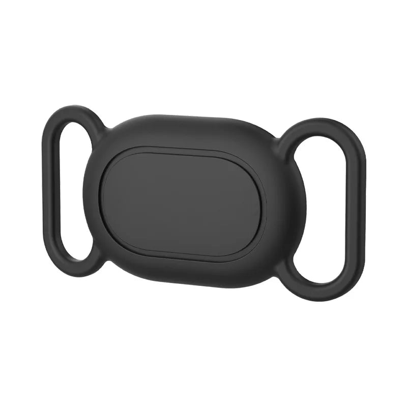 A black silicone protective case designed to mount on a pet tracker collar.