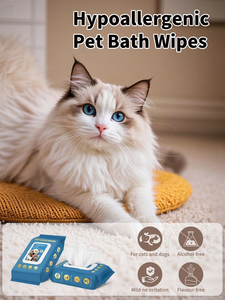 Pet Cleaning Gloves with Deodorizing Wipes (20-Pack)