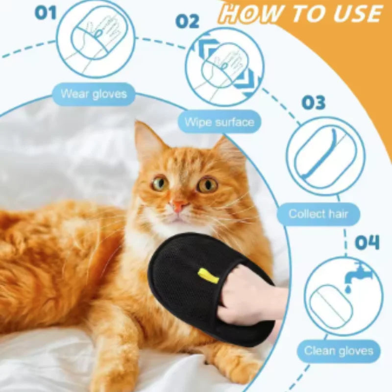 Pet Grooming Gloves for Dog and Cat Hair Removal