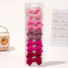 Cute Solid Ribbon Hair Bow Clips (Set of 10)