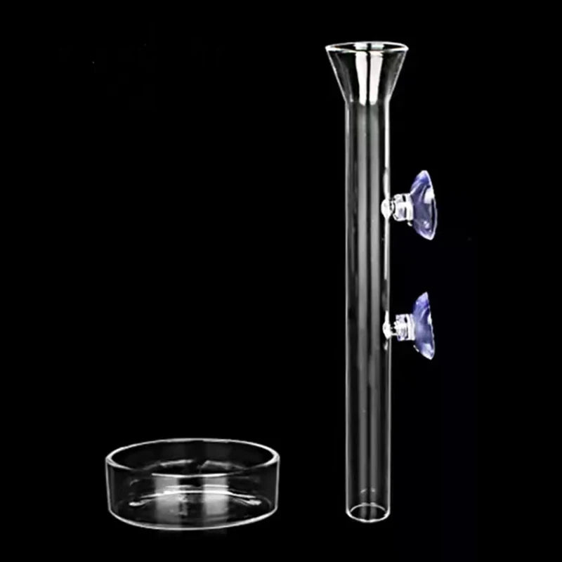 Glas-Aquarien-Fütterungsrohr mit Saugnapf
