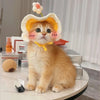 Cute Adjustable Cat Hat with Flowers for Cats and Small Dogs
