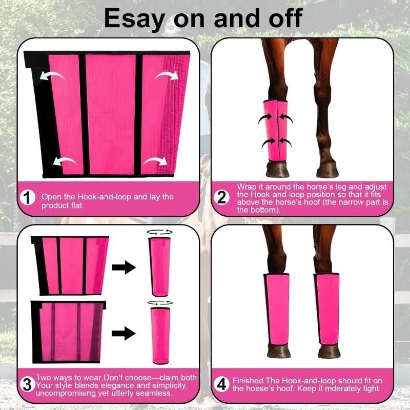 Breathable Mesh Fly Boots for Horses (Set of 4)