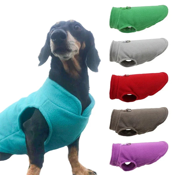 Warm Fleece Dog Jacket with D-Ring