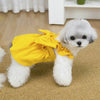 Vintage Corduroy Pet Dress with Bow and Ruffle Skirt