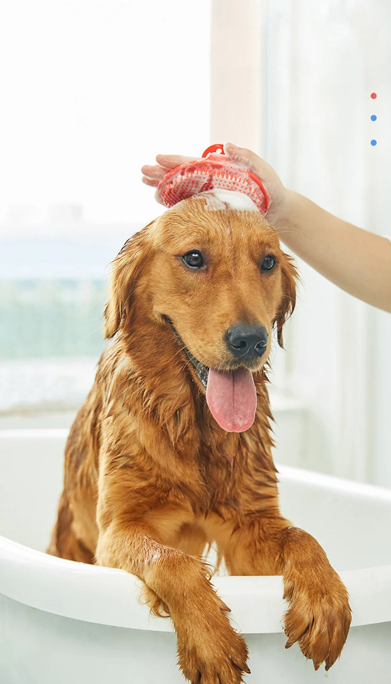 Soft Rubber Pet Grooming Glove Brush for Dogs and Cats
