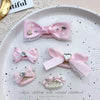 Pink Bow Pet Hair Clip with Rhinestone & Pearl Accents