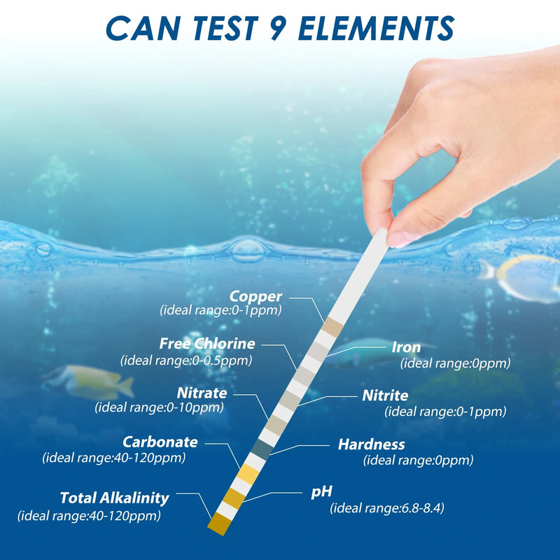 9-in-1 Aquarium Test Strips Kit for Water Quality