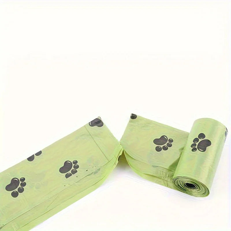 Leak-Proof Dog Waste Bags with Paw Print Design (5 Rolls)