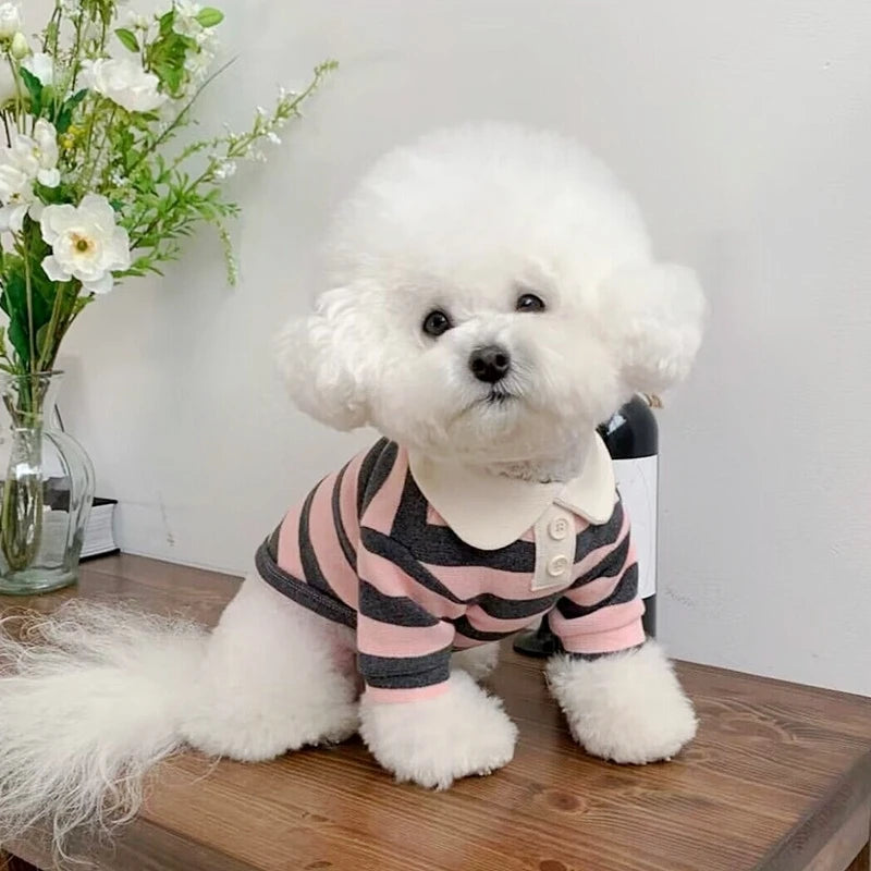 Summer Dog Polo Shirt With Stripe Cooling Vest