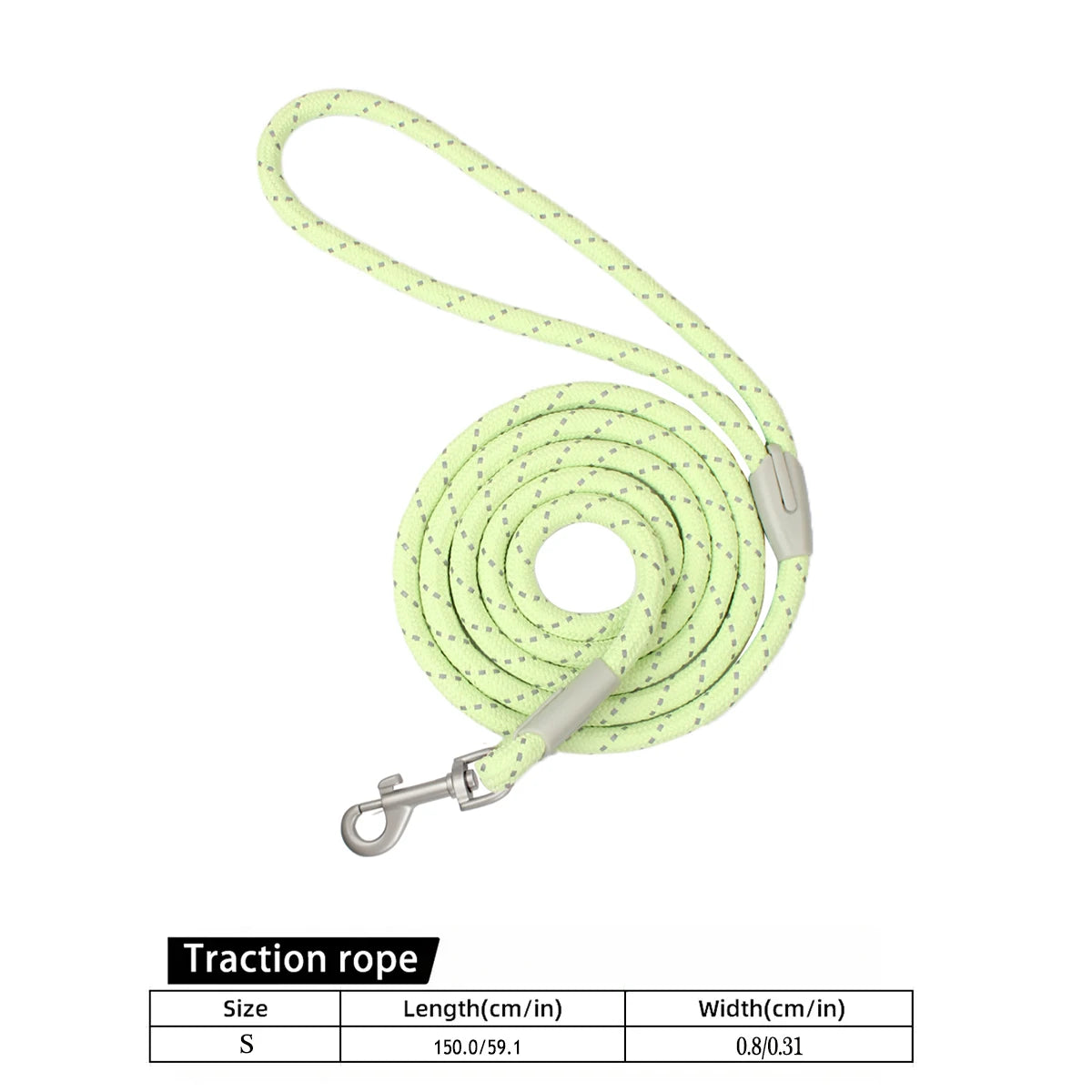 Reflective Nylon Dog Leash with Quick-Release Clip – 150cm