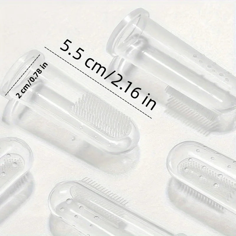 Silicone Finger Toothbrushes for Dogs and Cats - 5 Pack