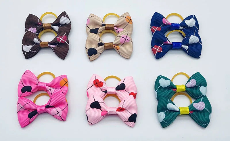 Pet Hair Bows with Elastic Bands (100-Pack)