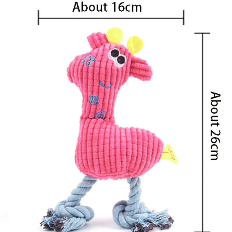 Plush Squeaky Donkey Dog Toy for Teething and Interactive Play