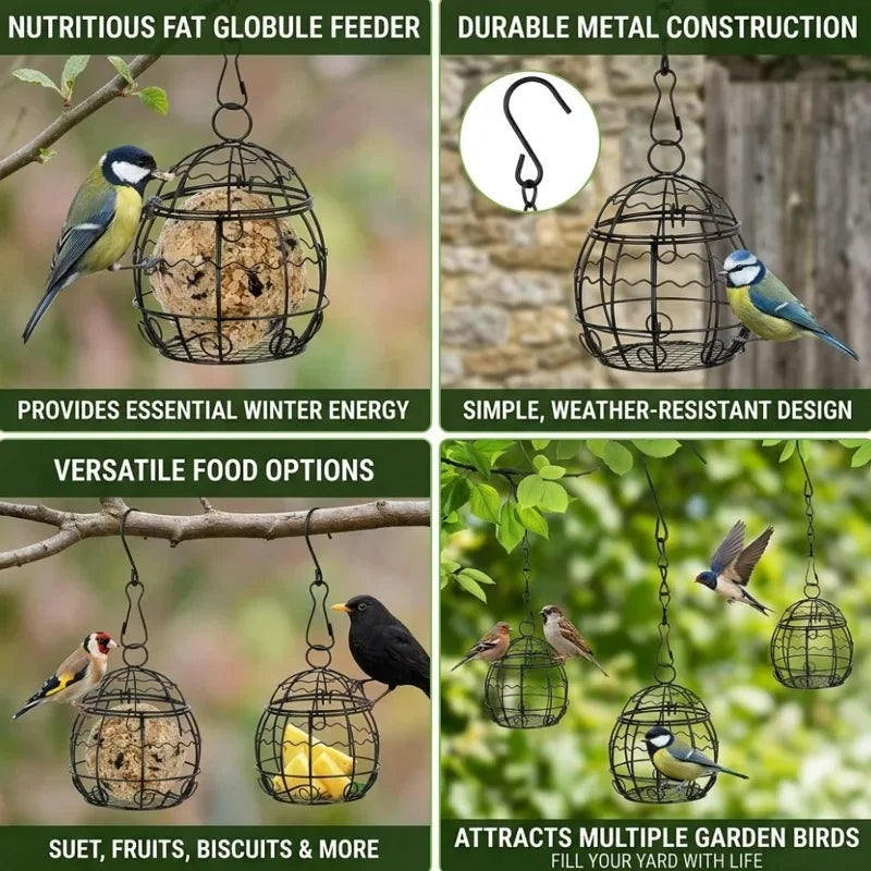 Hanging Metal Bird Feeder with Hook