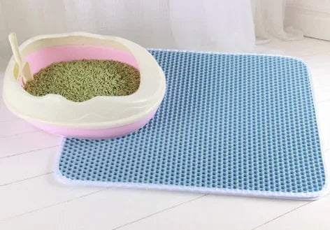 Double-Layer Waterproof Cat Litter Mat with Non-Slip Base