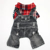 Classic Plaid Denim Jumpsuit for Small Dogs