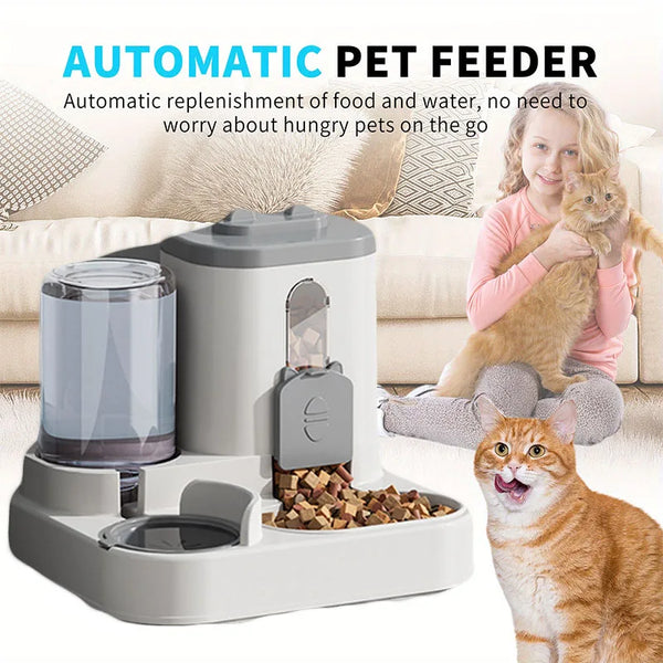 Cat and Dog Automatic Feeder with Spill Proof Water Fountain