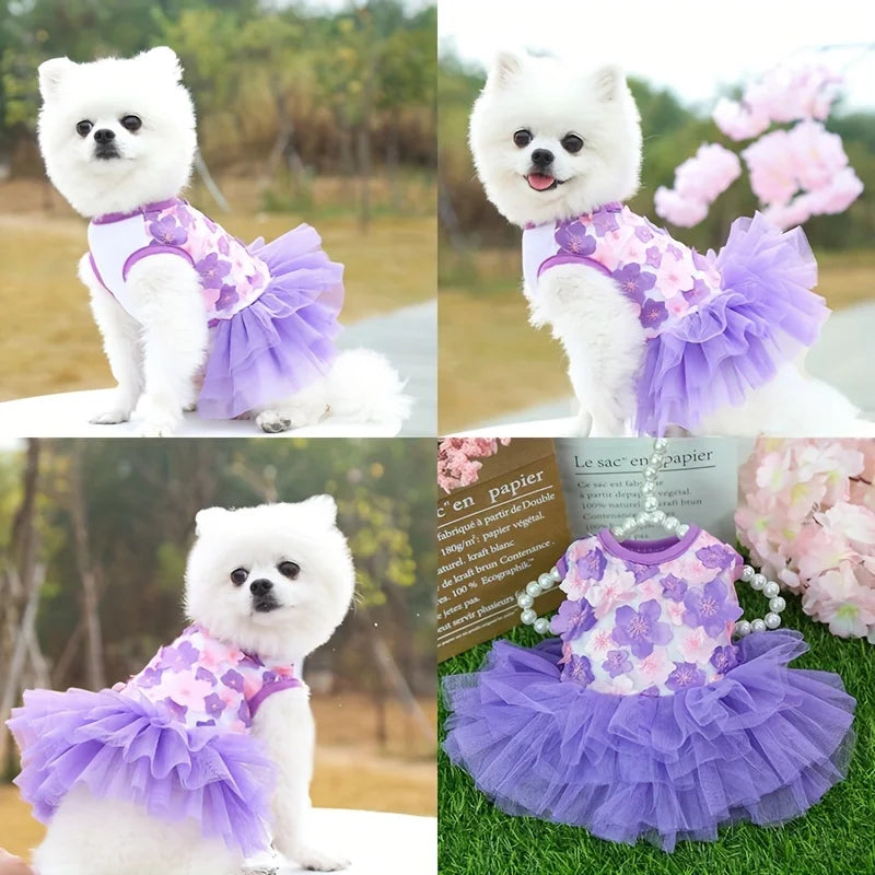 Vestido de Princesa Floral para Perro
