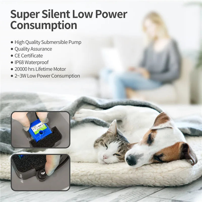 Fuente de Agua para Mascotas de 2L con Indicador LED