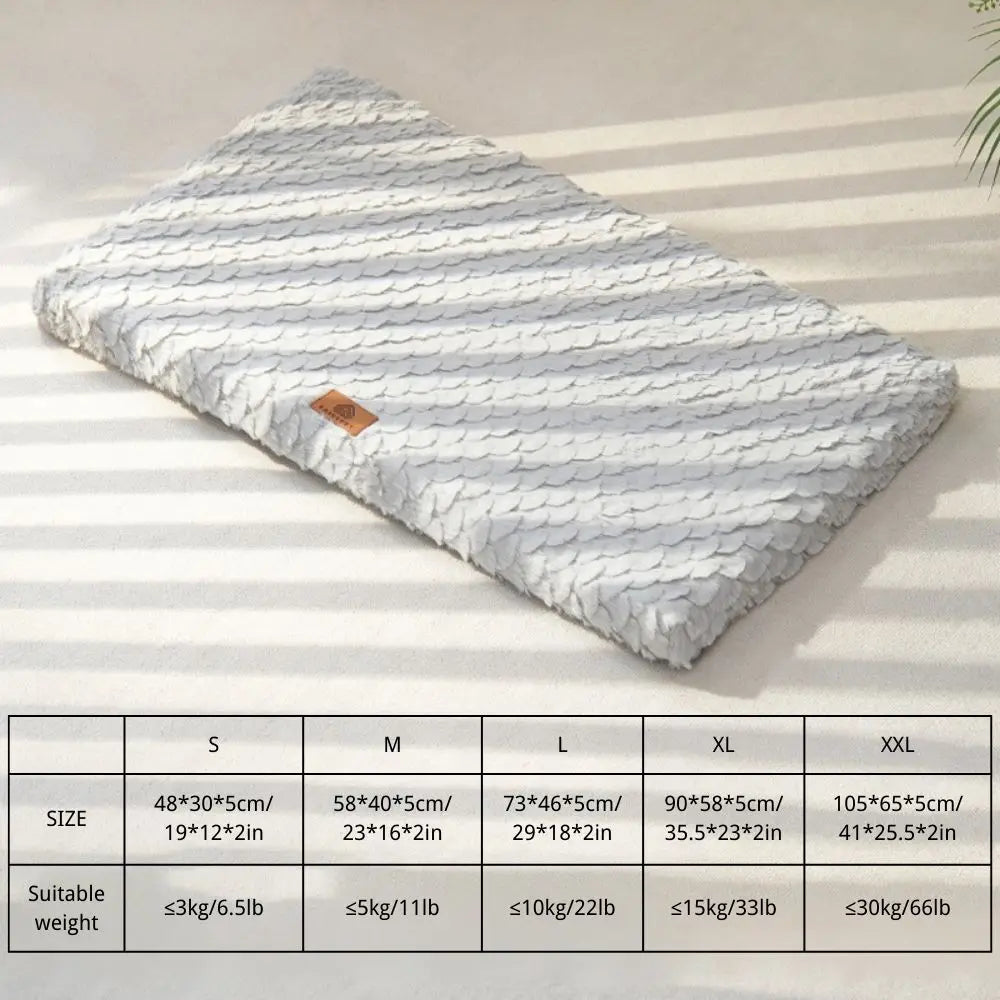 Plush Faux Fur Dog Crate Bed with Non-Slip Bottom