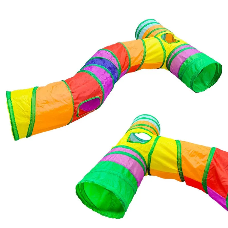 Foldable Cat Play Tunnel with S-Shaped Design