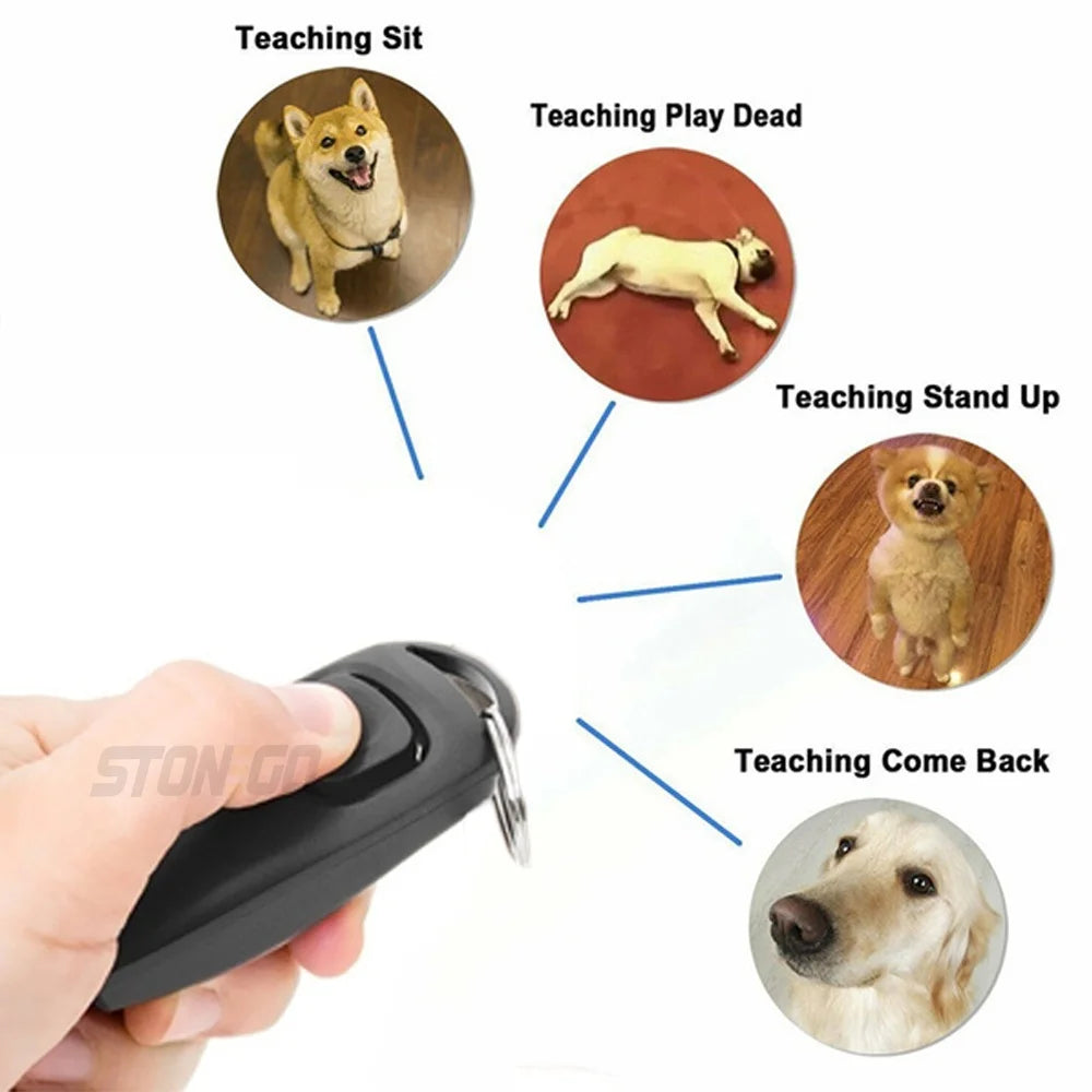 2-in-1 Dog Training Clicker and Whistle with Keyring