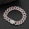 Diamantkette mit abwechselnden rosa und weißen Diamanten