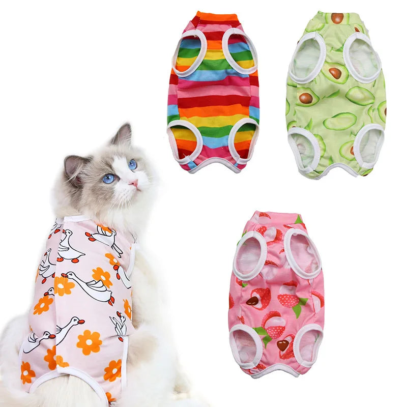 Cat Recovery Vest – Soft Anti-Licking Protector for Post-Surgery Care