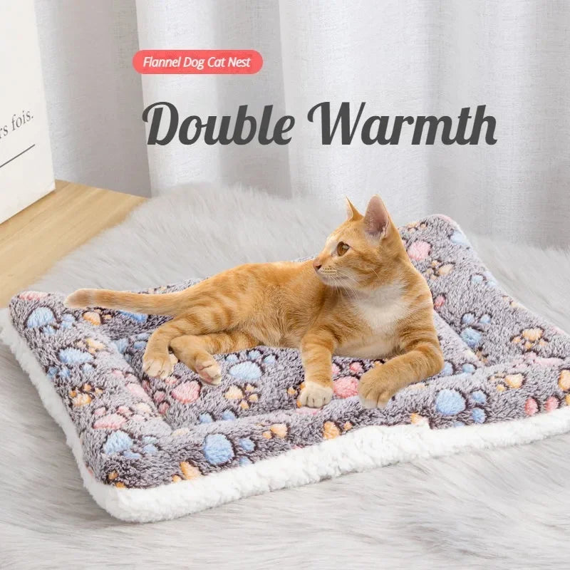 Lit pour animaux de compagnie en peluche double face
