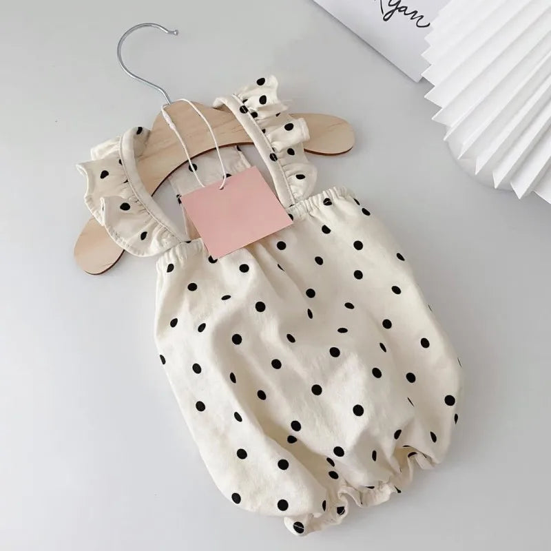 Polka Dot Summer Dog Dress with Suspender Straps
