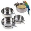 Stainless Steel Clamp-On Bird Feeder & Water Cup for Cages