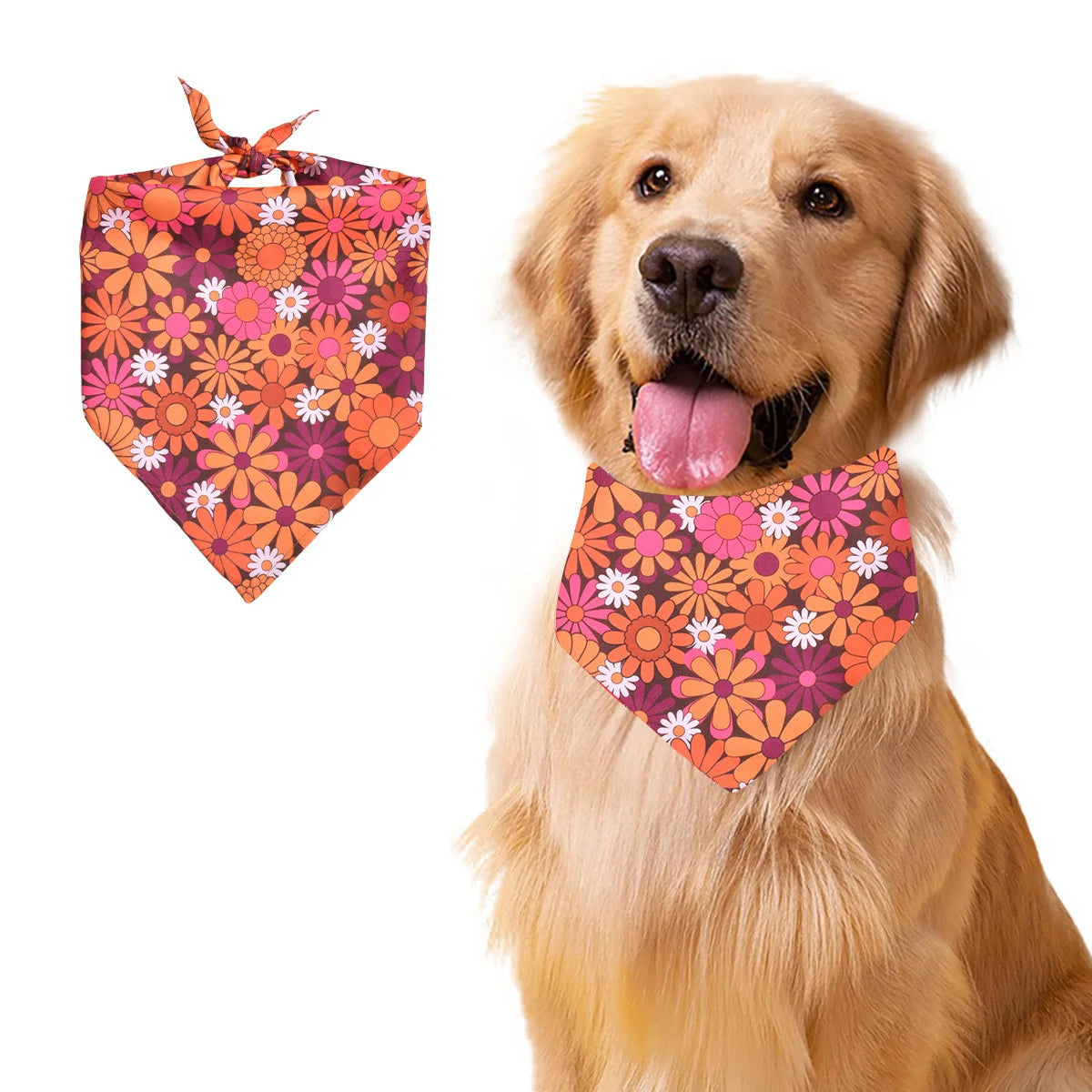 Floral Dog Bandanas with Adjustable Fit