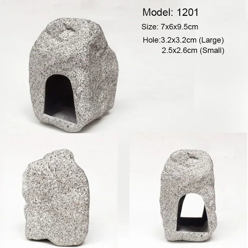 Ceramic Aquarium Cave Decor for Cichlids & Shrimp