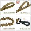 Tactical Dog Leash with Dual Handles and Shock-Absorbing Bungee